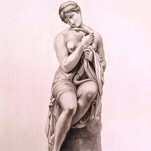 Dancing Girl Reposing 1834 Engraving Canova Victorian Art Beautiful DWBB3